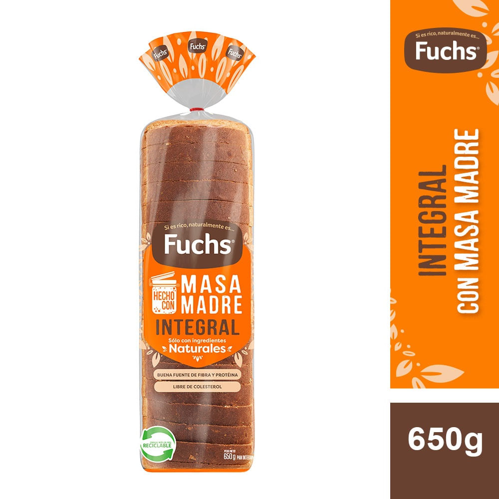 Pan de molde integral masa madre Fuchs 650 gramos