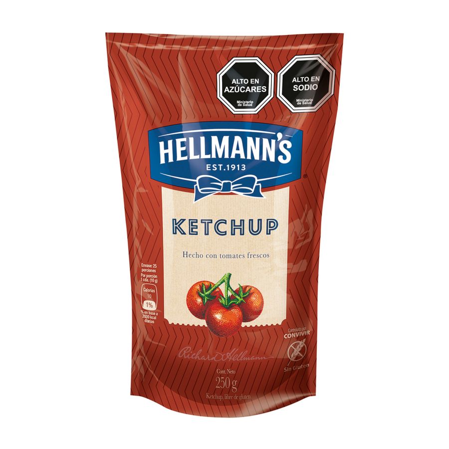 Ketchup Hellmans 250 gramos Doypack