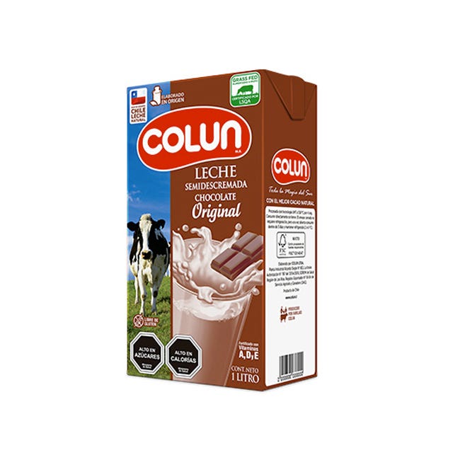 Leche chocolate semidescremada Colún 1Lt