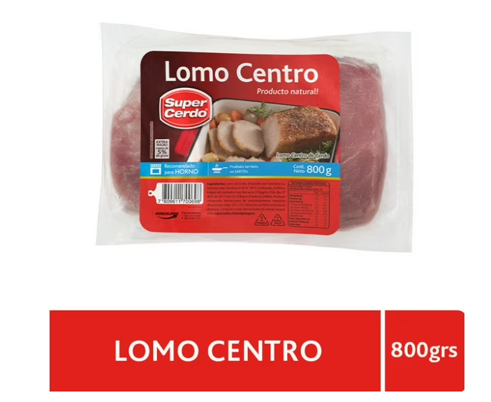 Lomo Centro Super Cerdo 800gr