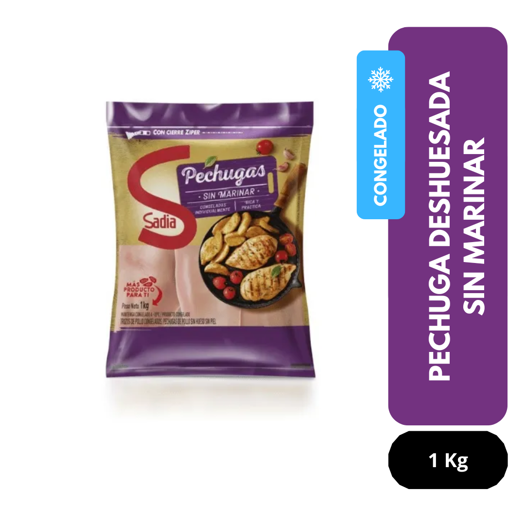 Pechuga Deshuesada sin marinar Sadia congelada 1 Kg