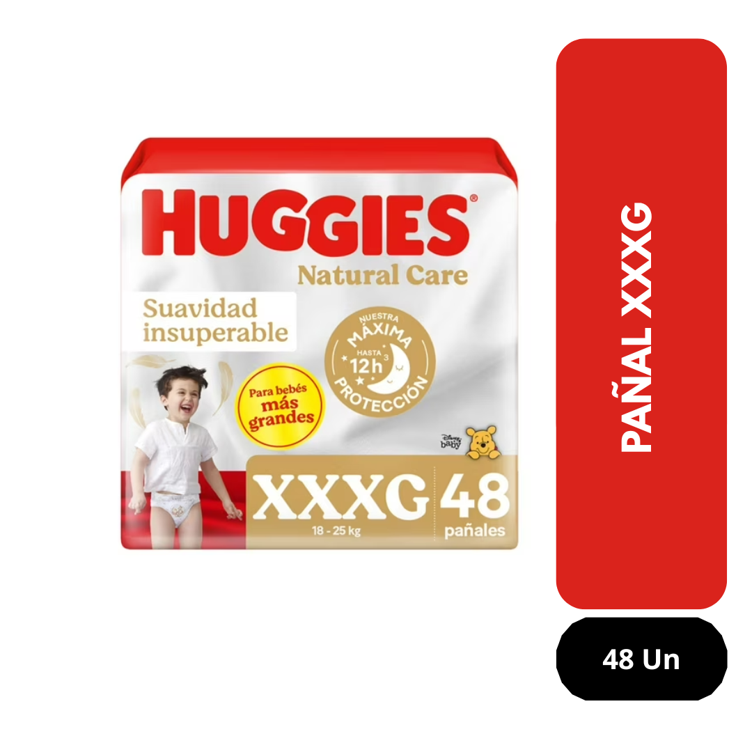 Pañales natural care XXXG Huggies 48 Un
