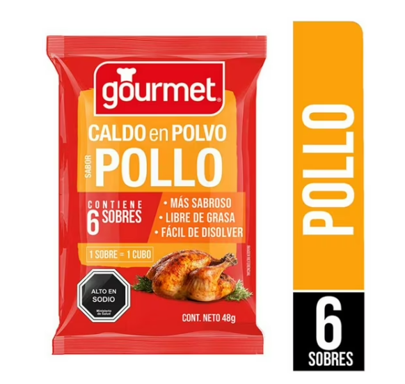 Caldo Pollo Gourmet 48gr 6u