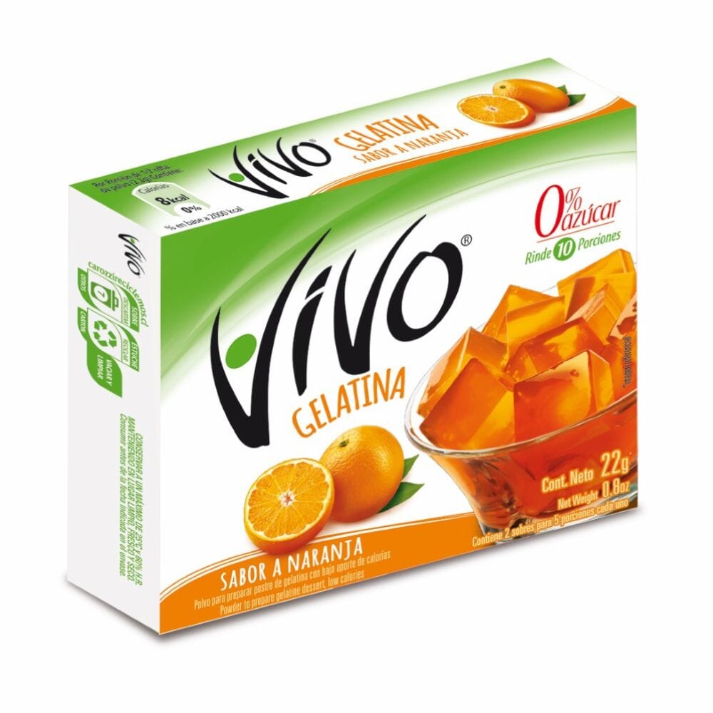 Gelatina Vivo naranja 22 gramos