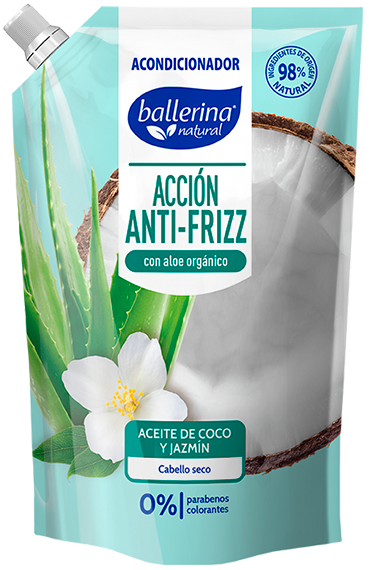 Acondicionador Ballerina aceite de coco y jazmín 750 ml Doypack
