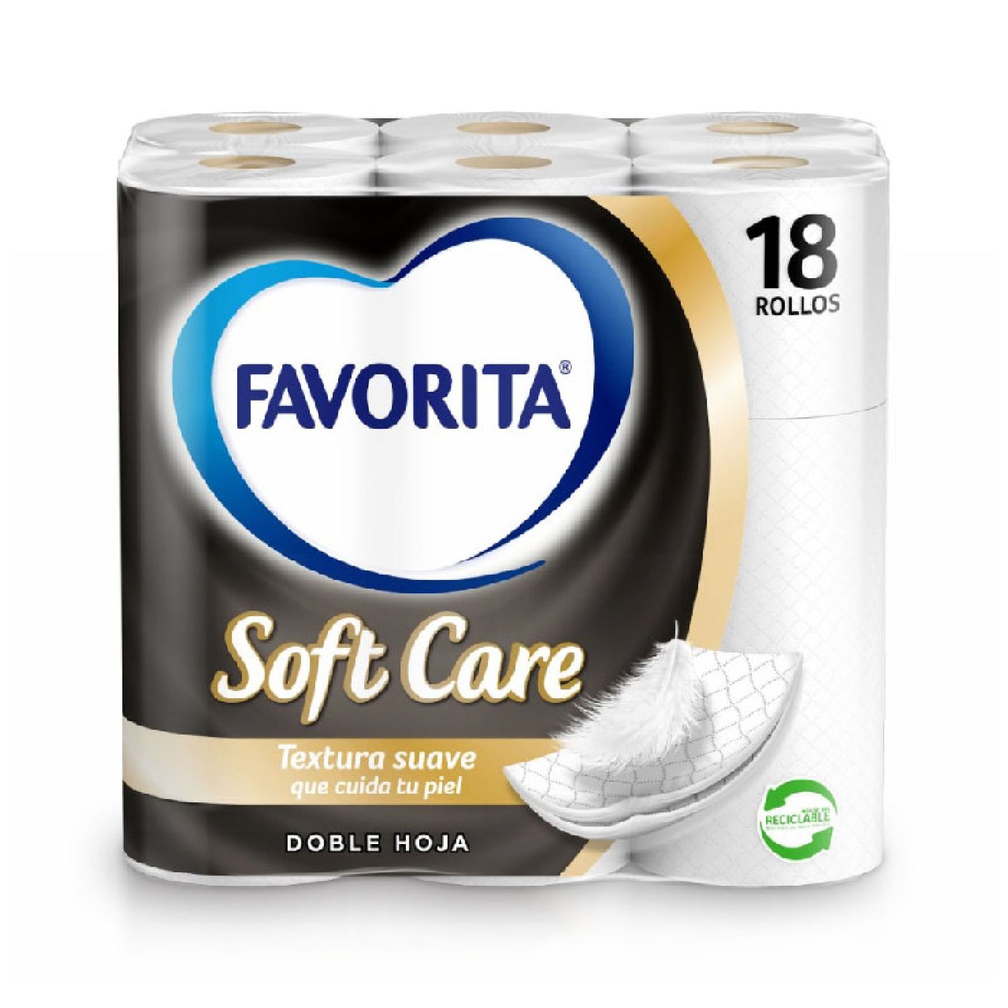 Papel Higienico Favorita soft care doble hoja 18 x 38 m