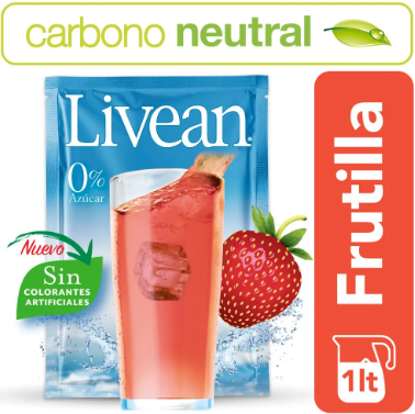 Jugo en polvo Livean Frutilla