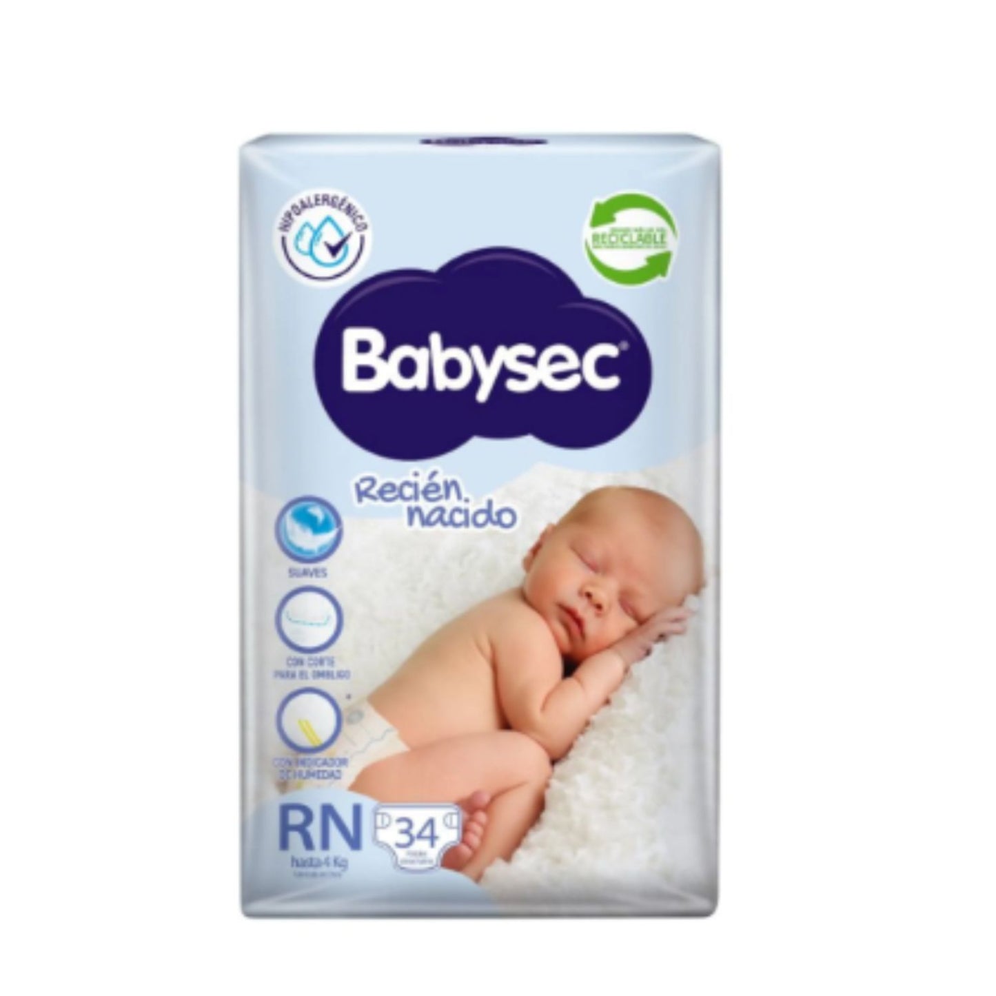 Pañal Babysec Super premium recien nacido 34 unidades