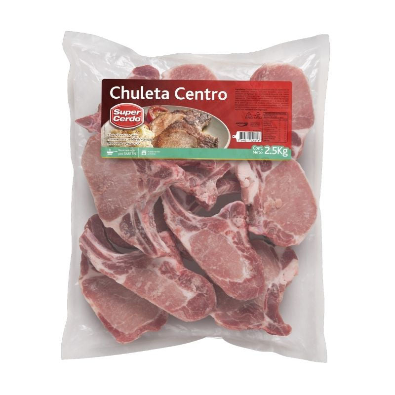 Chuleta centro de cerdo congelada Super Cerdo 2,5 Kg