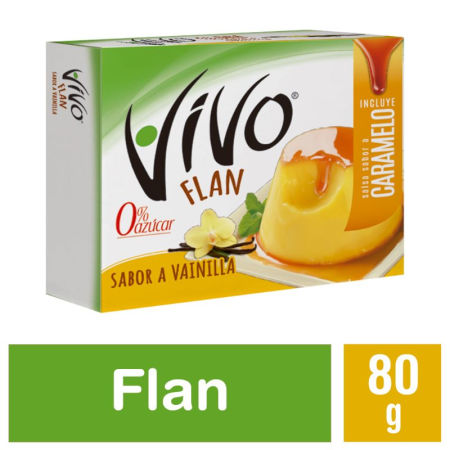 Flan Vivo vainilla caramelos 80 gramos