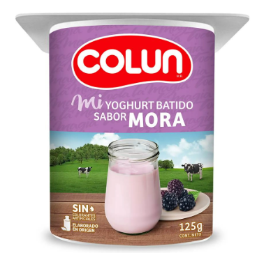 Yogurt batido Colun sabor mora 125 gr