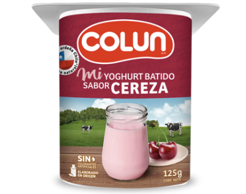 Yogurt batido Colun sabor cereza 125 gr