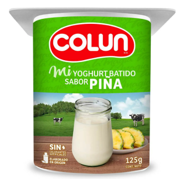 Yogurt batido Colun sabor piña 125 gr