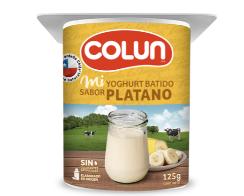 Yogurt batido Colun sabor platano 125 gr
