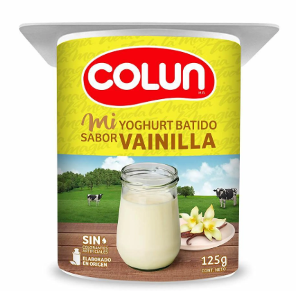 Yogurt batido Colun sabor vainilla 125 gr