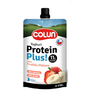 Yogurt Colun 11 gr de proteina sabor frutilla platano 150 gr