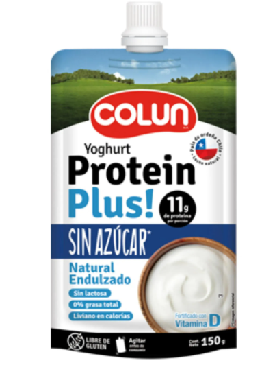 Yogurt Colun 11 gr de proteina sin azucar sabor natural 150 gr
