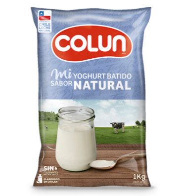 Yogurt Colun bolsa sabor natural 1000 gr