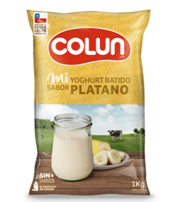 Yogurt Colun bolsa sabor platano 1000 gr