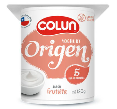 Yogurt Colun origen sabor frutilla 120 gr