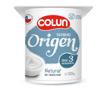 Yogurt Colun origen sabor natural 120 gr