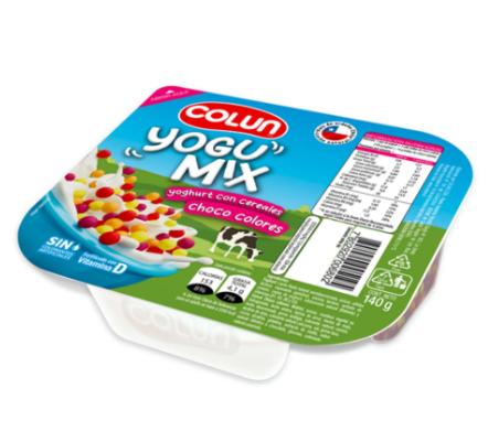 Yogurt Yogumix Colun sabor frutilla cereal chocolate 140 gr