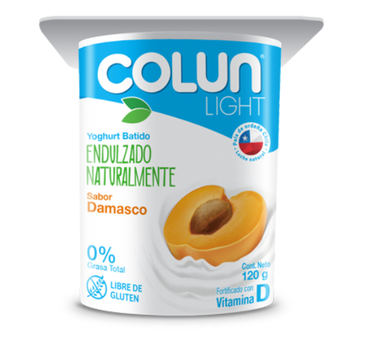 Yogurt light Colun sabor damasco 120 gr