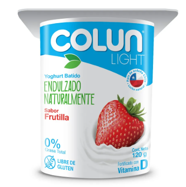 Yogurt light Colun sabor frambuesa 120 gr