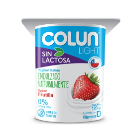 Yogurt light Colun sin lactosa sabor frutilla 120 gr