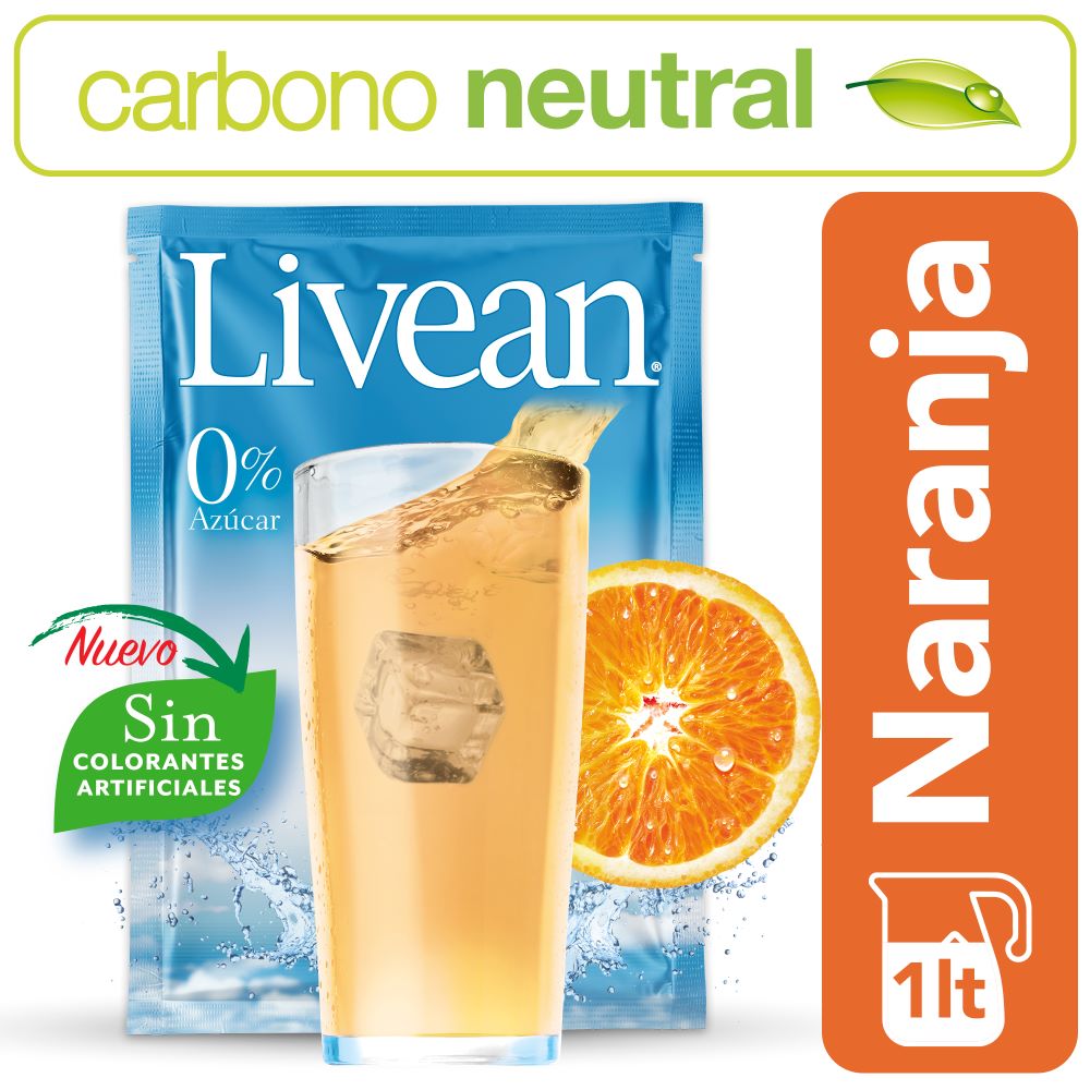 Jugo en polvo Livean Naranja