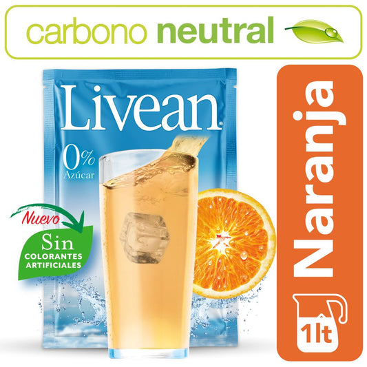 Jugo en polvo Livean Naranja