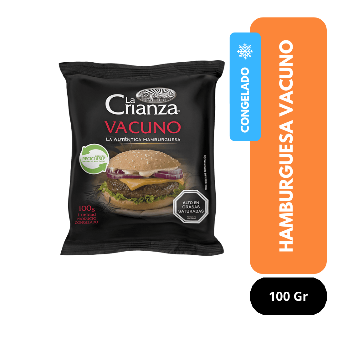 Hamburguesa Vacuno La Crianza Premium 100gr