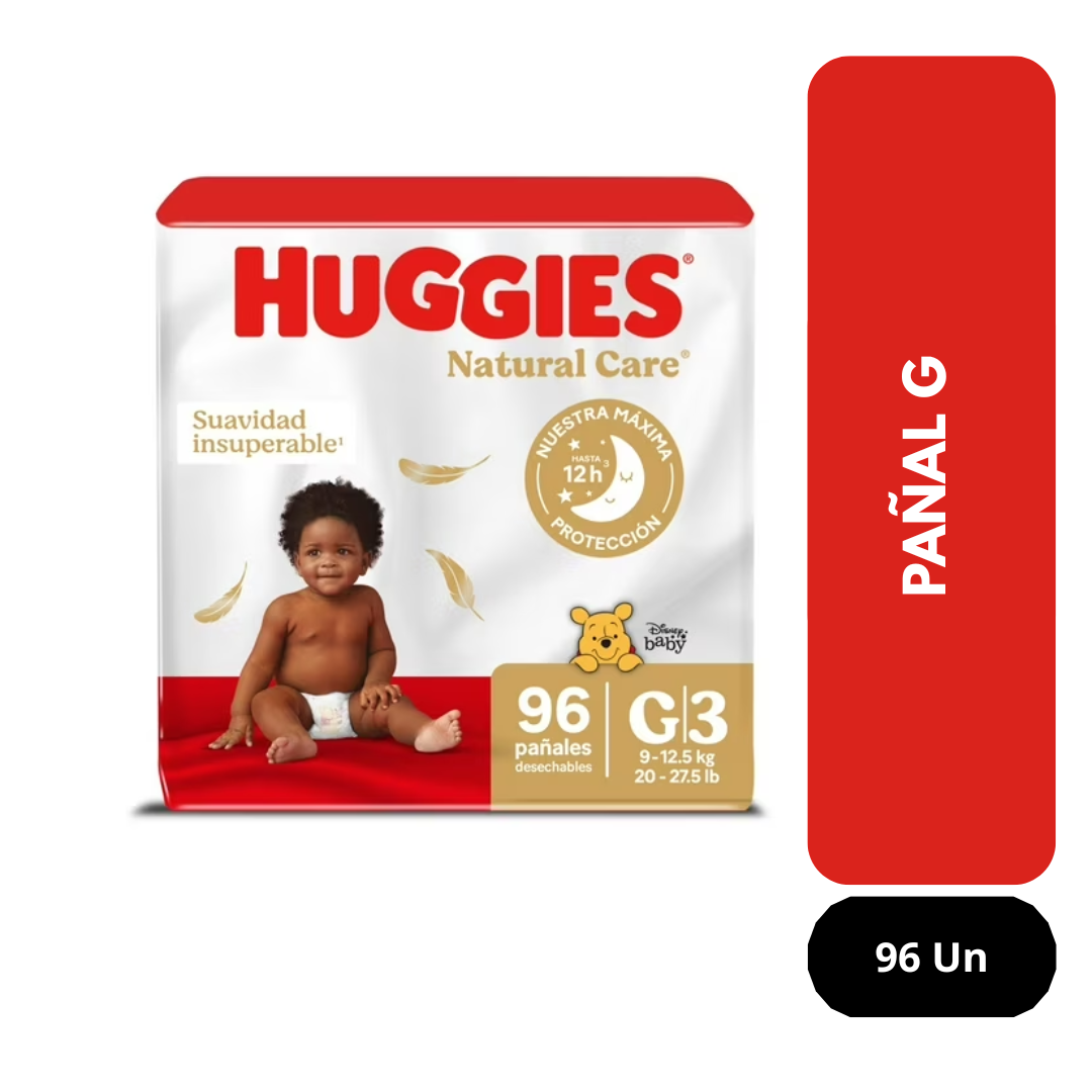 Pañales natural care G Huggies 96 Un