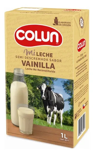 Leche vainilla semidescremada Colún 1Lt