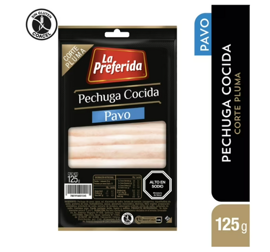 Jamon Pechuga de Pavo Corte Pluma La Preferida 125gr