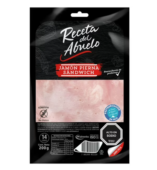 Jamón Pierna Sandwich Tradicional Receta del Abuelo 200gr