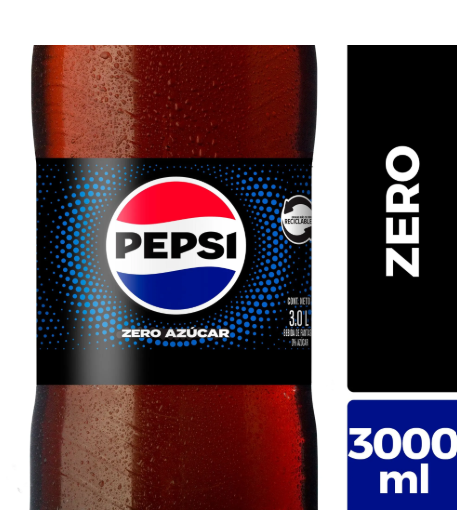 Pepsi zero 3 Lt, desechable