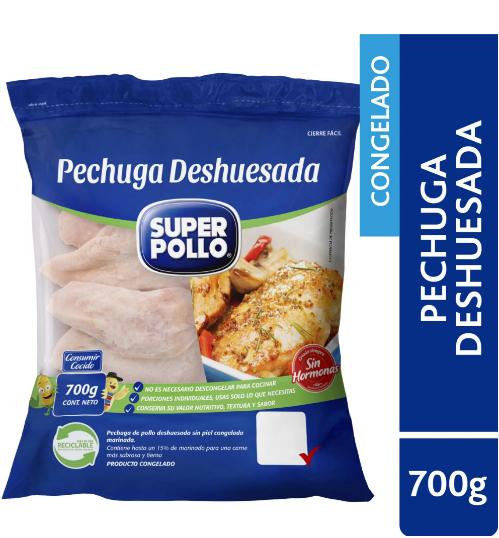 Pechuga Deshuesada Super Pollo Congelado 700gr