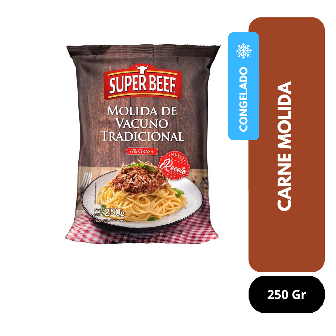 Carne Vacuno Molida 6% grasa Superbeef 250 Gr