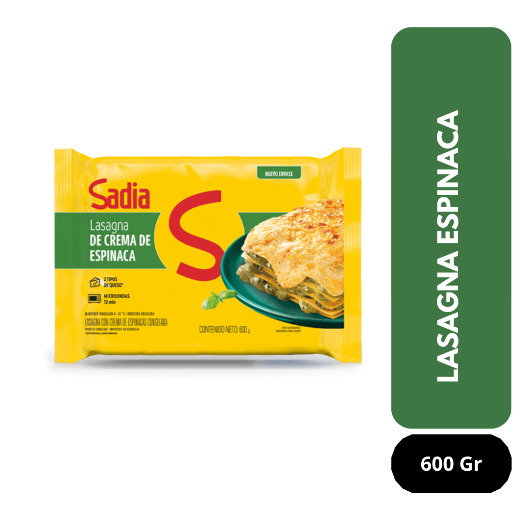 Lasagna Espinaca 600gr Sadia