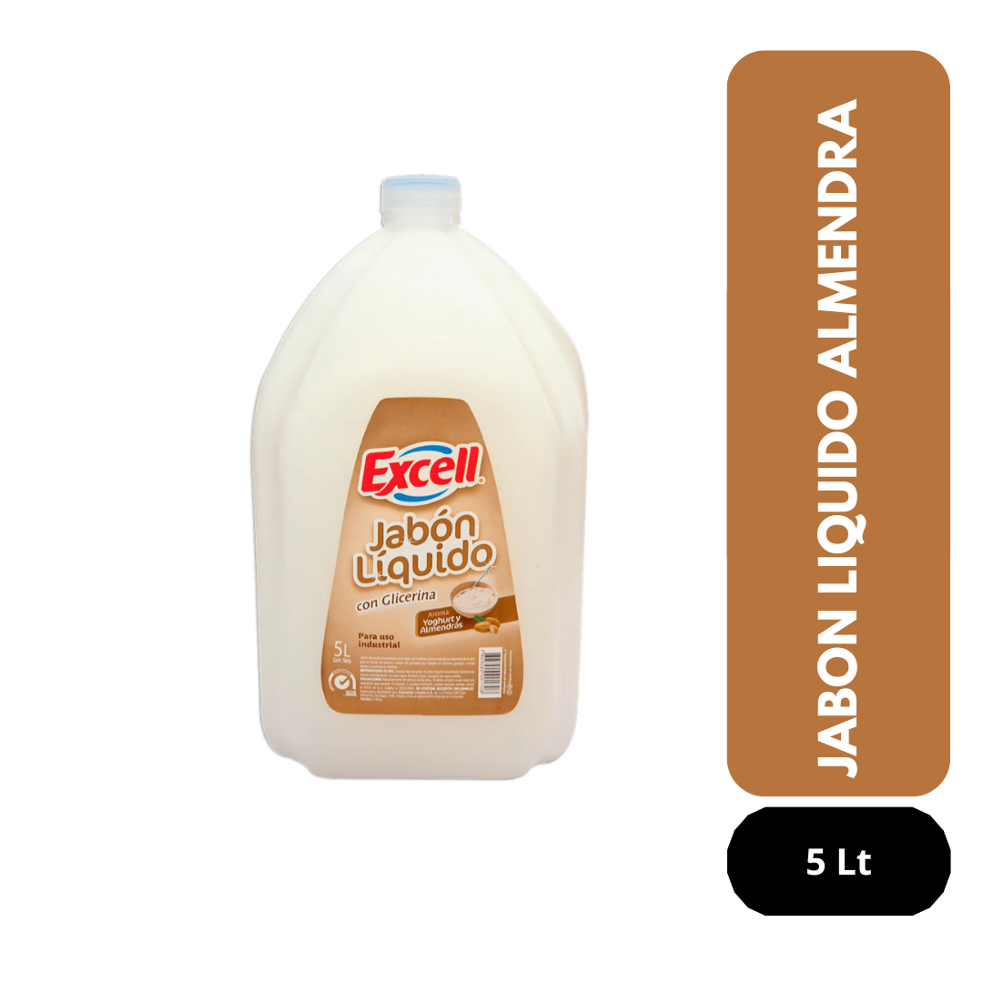 Jabón líquido con Glicerina Yoghurt Almendras Excell 5 Lt