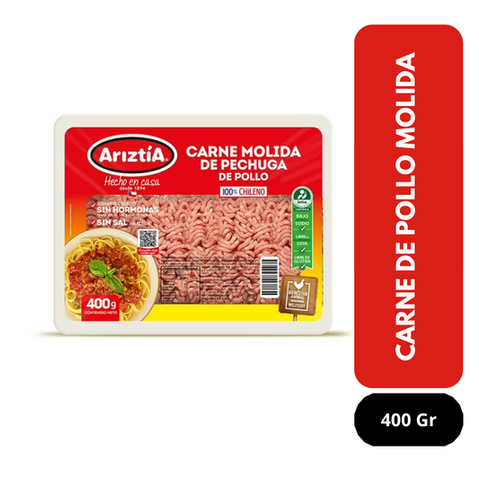 Carne de pollo molida Ariztia 400 gr.