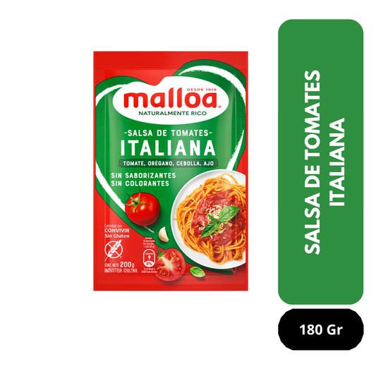 Salsa de tomate italiana Malloa 200 gramos