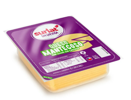 Queso Mantecoso Laminado Sin Lactosa Surlat 400gr