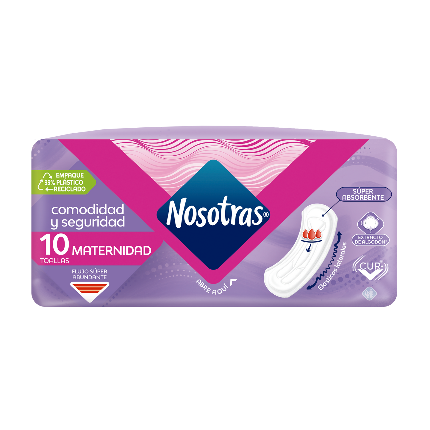 Toalla higiénica maternidad Nosotras 10 unidades