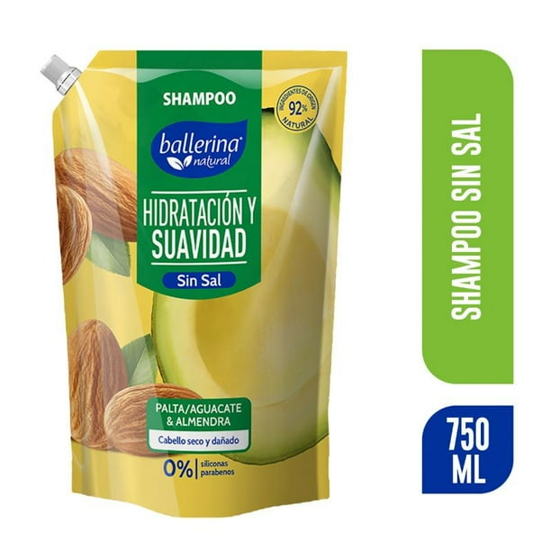 Shampoo Ballerina palta y almendra sin sal 750 ml Doypack