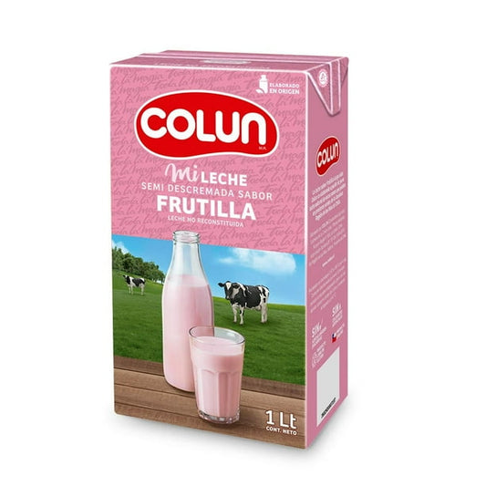 Leche frutilla semidescremada Colún 1Lt