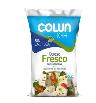 Queso fresco light colun 350 gramos (bolsa)