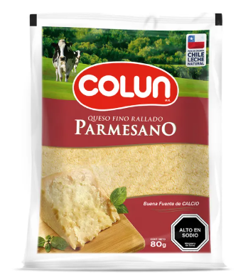Queso parmesano fino rallado colun 80 gramos