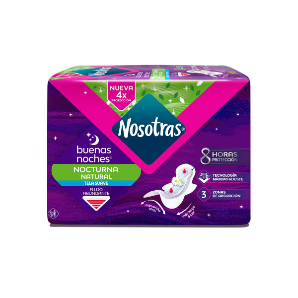 Toalla higiénica nocturna natural Nosotras 20 unidades